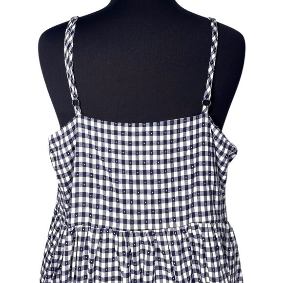 ModCloth Women’s 2X Navy Check Maxi Dress Cotton Button Front Sleeveless Casual - Picture 9 of 9